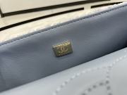 Chanel Wool Tweed Quilted Rectangular Flap Turquoise Light Purple 25cm - 6