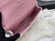 Chanel Wool Tweed Quilted Rectangular Flap Turquoise Light Pink 25cm - 5