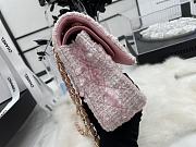 Chanel Wool Tweed Quilted Rectangular Flap Turquoise Light Pink 25cm - 4