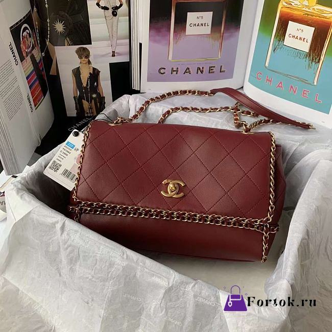 Chanel Wallet On Chain In Red 28x20x12cm - 1