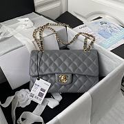 Chanel Lambskin Quilted Rectangular Flap Bag in Grey with Gold Hardware 23cm - 1