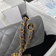 Chanel Lambskin Quilted Rectangular Flap Bag in Grey with Gold Hardware 23cm - 5