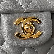 Chanel Lambskin Quilted Rectangular Flap Bag in Grey with Gold Hardware 23cm - 4