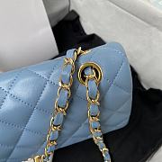 Chanel Lambskin Quilted Rectangular Flap Bag in Light Blue with Gold Hardware 23cm - 4