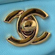 Chanel Lambskin Quilted Rectangular Flap Bag in Blue with Gold Hardware 23cm - 6