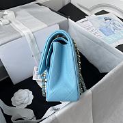 Chanel Lambskin Quilted Rectangular Flap Bag in Blue with Gold Hardware 23cm - 5