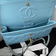 Chanel Lambskin Quilted Rectangular Flap Bag in Blue with Gold Hardware 23cm - 3
