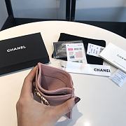 Chanel 19 Shiny Goatskin Quilted Card Holder Light Pink 7.5x11cm - 4