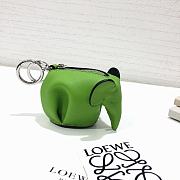 Loewe Leather Elephant Charm in Green 9x8x5cm - 1