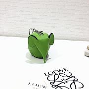 Loewe Leather Elephant Charm in Green 9x8x5cm - 4