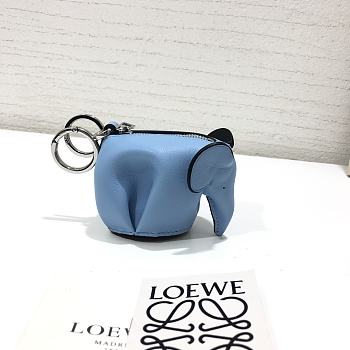 Loewe Leather Elephant Charm in Blue 9x8x5cm