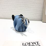 Loewe Leather Elephant Charm in Blue 9x8x5cm - 2