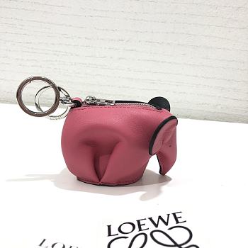 Loewe Leather Elephant Charm in Pink 9x8x5cm