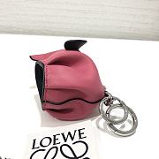 Loewe Leather Elephant Charm in Pink 9x8x5cm - 5