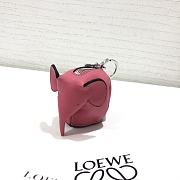 Loewe Leather Elephant Charm in Pink 9x8x5cm - 3
