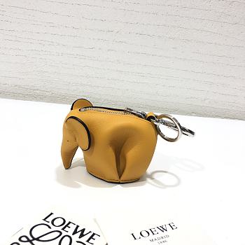 Loewe Leather Elephant Charm in Yellow 9x8x5cm