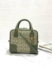 Loewe Amazona Green Bag in Anagram Jacquard and Calfskin 20x11x18cm - 1