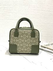 Loewe Amazona Green Bag in Anagram Jacquard and Calfskin 20x11x18cm - 6