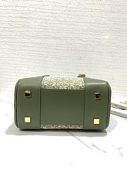 Loewe Amazona Green Bag in Anagram Jacquard and Calfskin 20x11x18cm - 4