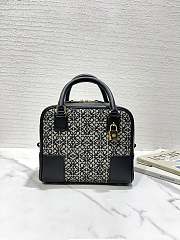 Loewe Amazona Black Bag in Anagram Jacquard and Calfskin 20x11x18cm - 1