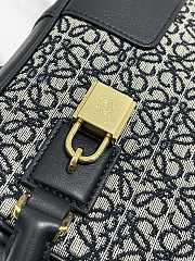 Loewe Amazona Black Bag in Anagram Jacquard and Calfskin 20x11x18cm - 3