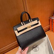 Herme Epsom Leather Black Bag Gold Buckle 25cm - 1