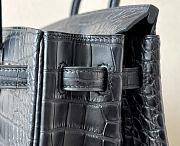 Hermes Birkin Crocodile Leather Black Bag Gold Buckle 25x20x13cm - 6