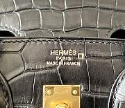 Hermes Birkin Crocodile Leather Black Bag Gold Buckle 25x20x13cm - 5