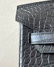 Hermes Birkin Crocodile Leather Black Bag Gold Buckle 25x20x13cm - 3