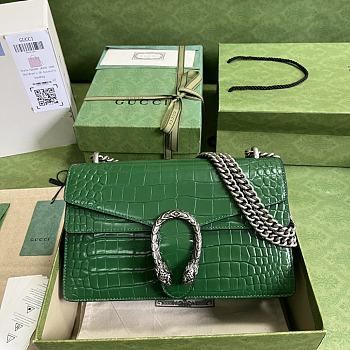 Gucci Dionysus Crocodile Shoulder Bag in Green 28x18x9cm