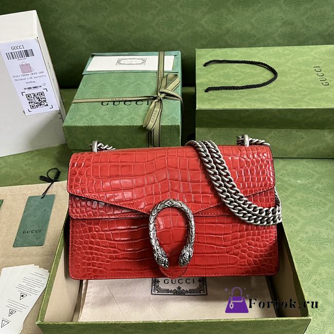 Gucci Dionysus Crocodile Shoulder Bag in Red 28x18x9cm - 1