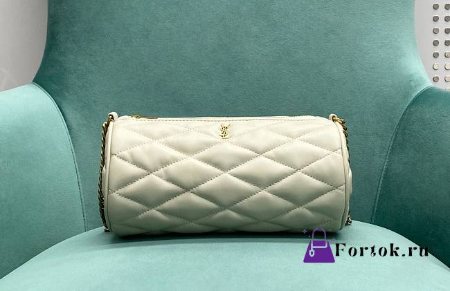 Saint Laurent Sade Tube Shoulder Bag in White 23×11.5.×11cm - 1