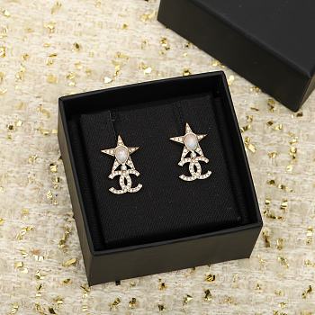 Chanel 23p Five-pointed Star Double C Earrings