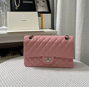 Chanel Classic Flap Bag in Pink Silver Hardware 25.5cm