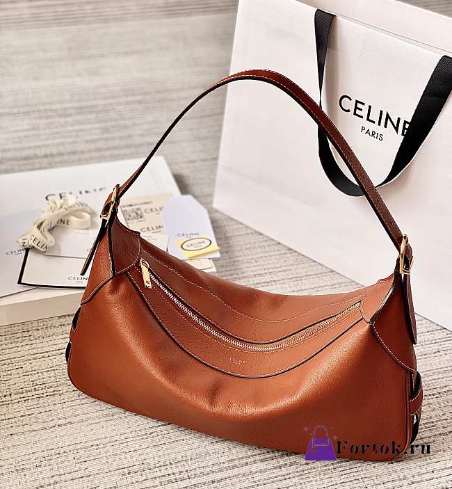 Celine Medium Romy In Supple Calfskin Brown Bag 34x16x5cm - 1