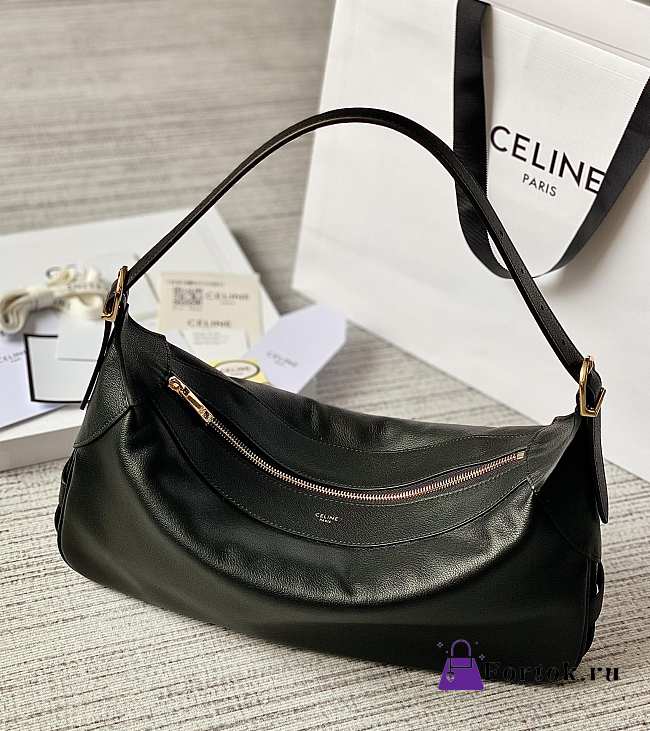 Celine Medium Romy In Supple Calfskin Black Bag 34x16x5cm - 1