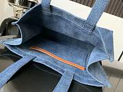 Celine Cabas Thais in Denim Tote Bag in Navy/Tan 41×28×17cm - 5