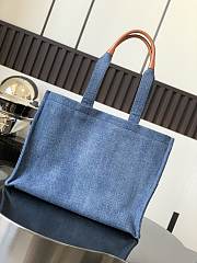 Celine Cabas Thais in Denim Tote Bag in Navy/Tan 41×28×17cm - 3