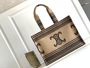 Celine Cabas Thais In Textile With Triomphe And Calfskin Bag 41x28x17cm - 1