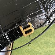 Gucci x Balenciaga Black Crocodile XS Hourglass Top Handle Bag 23x15x10cm - 4