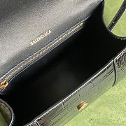 Gucci x Balenciaga Black Crocodile XS Hourglass Top Handle Bag 23x15x10cm - 2