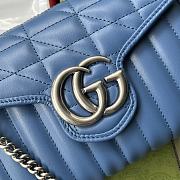 Gucci GG Marmont Matelassé Bag in Blue 474575 20x13x6cm - 2