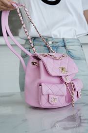 Chanel Small Backpack Grained Shiny Calfskin & Gold-Tone Metal Lilac 16.5×17.5×10 cm - 6