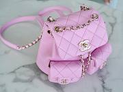 Chanel Small Backpack Grained Shiny Calfskin & Gold-Tone Metal Lilac 16.5×17.5×10 cm - 4