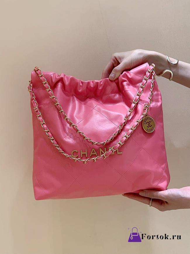 Chanel 22S Calfskin Coral Pink Handbag 35x37x7cm - 1