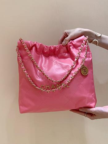 Chanel 22S Calfskin Coral Pink Handbag 35x37x7cm