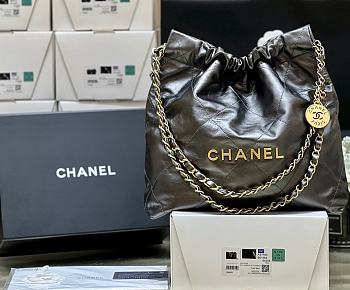 Chanel 22S Calfskin Black Handbag 35x37x7cm