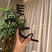 RENE Cleo Embellished Black Leather Sandals - 2