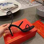 RENE Cleo Embellished Black Leather Sandals - 3