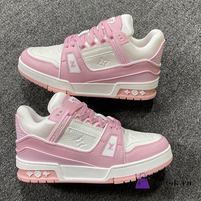 Louis Vuitton Trainer Sneaker White and Pink - 1
